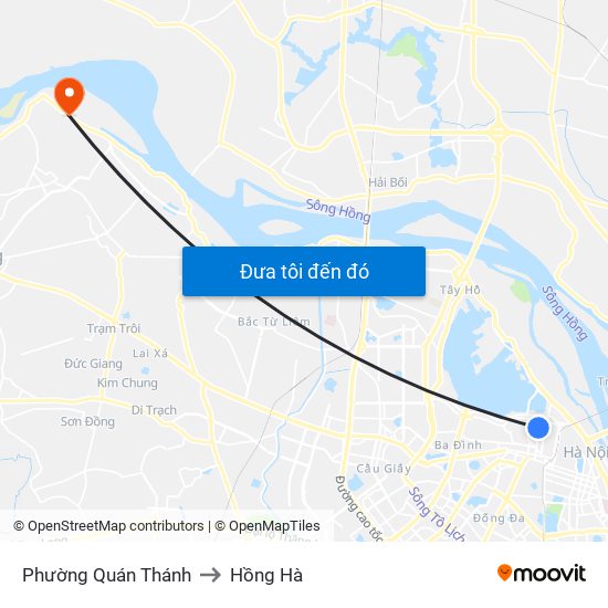 Phường Quán Thánh to Hồng Hà map