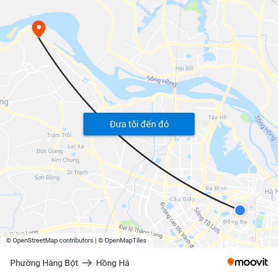 Phường Hàng Bột to Hồng Hà map