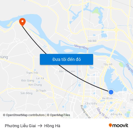 Phường Liễu Giai to Hồng Hà map