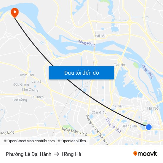 Phường Lê Đại Hành to Hồng Hà map