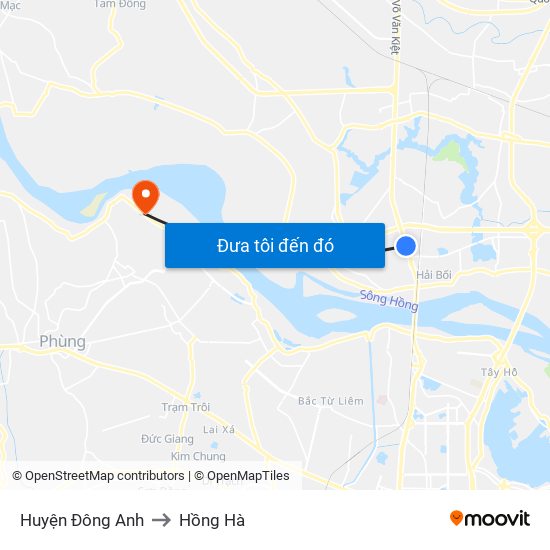 Huyện Đông Anh to Hồng Hà map