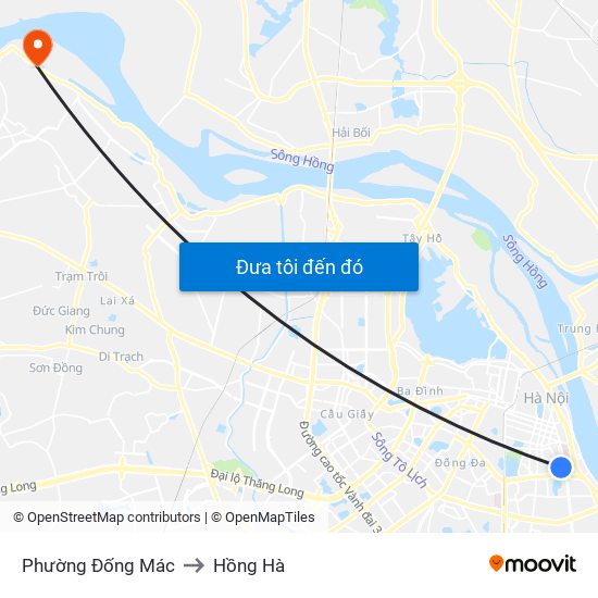 Phường Đống Mác to Hồng Hà map