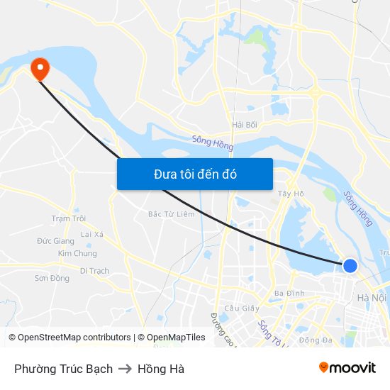 Phường Trúc Bạch to Hồng Hà map