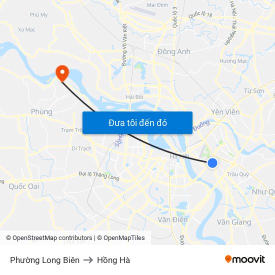 Phường Long Biên to Hồng Hà map
