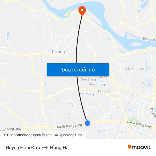 Huyện Hoài Đức to Hồng Hà map