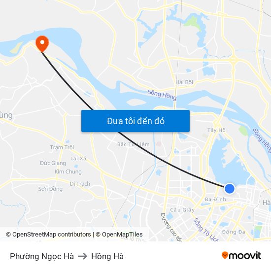 Phường Ngọc Hà to Hồng Hà map