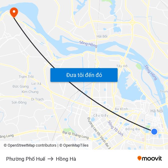 Phường Phố Huế to Hồng Hà map