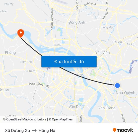 Xã Dương Xá to Hồng Hà map