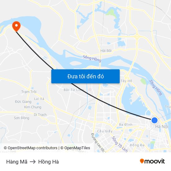 Hàng Mã to Hồng Hà map