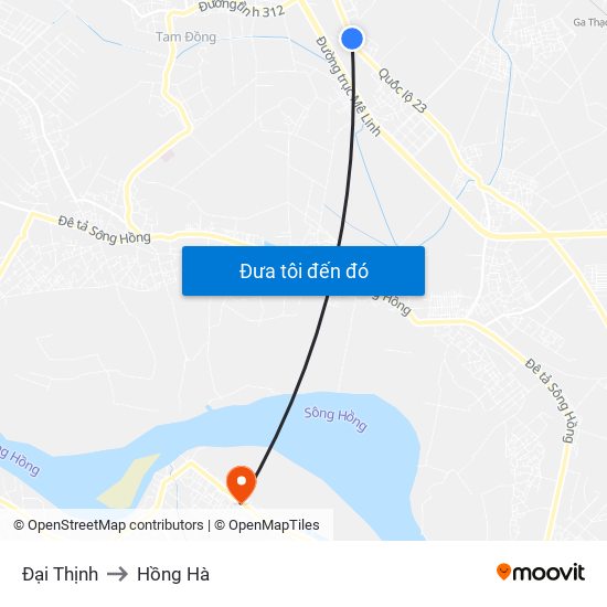 Đại Thịnh to Hồng Hà map