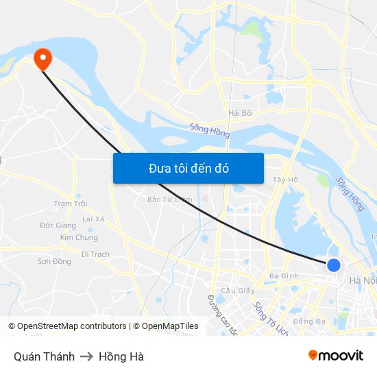 Quán Thánh to Hồng Hà map