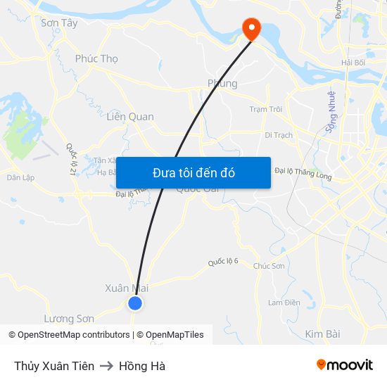 Thủy Xuân Tiên to Hồng Hà map