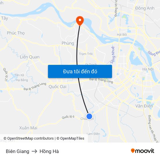 Biên Giang to Hồng Hà map