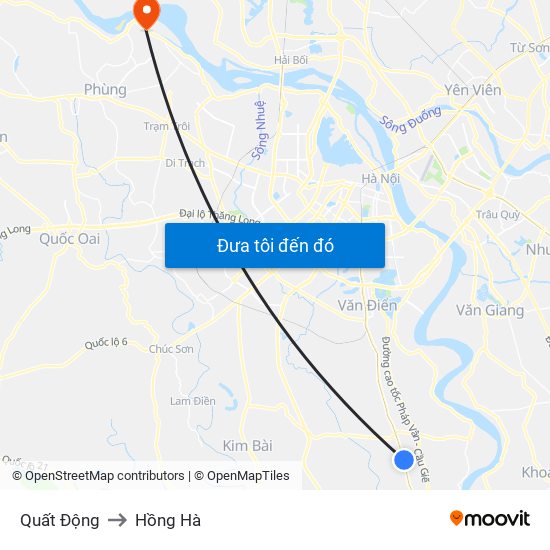 Quất Động to Hồng Hà map