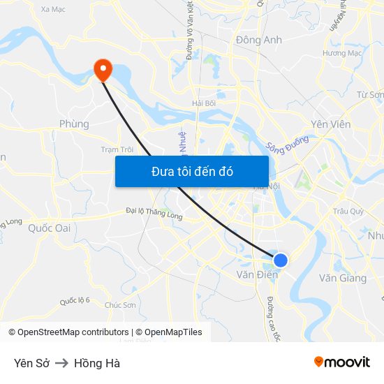 Yên Sở to Hồng Hà map