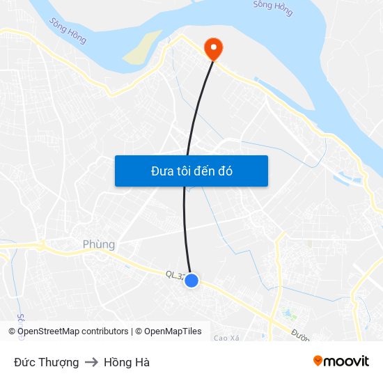 Đức Thượng to Hồng Hà map