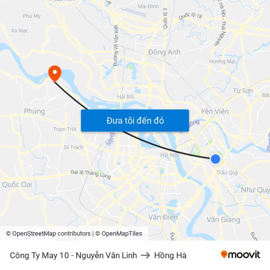Công Ty May 10 - Nguyễn Văn Linh to Hồng Hà map