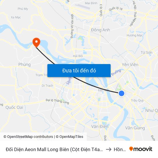 Đối Diện Aeon Mall Long Biên (Cột Điện T4a/2a-B Đường Cổ Linh) to Hồng Hà map