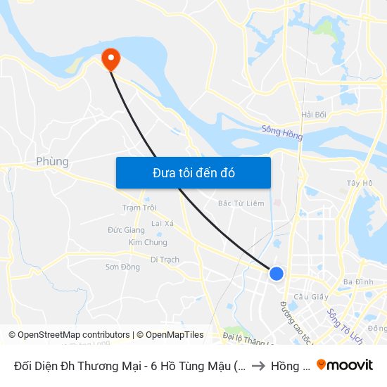 Đối Diện Đh Thương Mại - 6 Hồ Tùng Mậu (Cột Sau) to Hồng Hà map