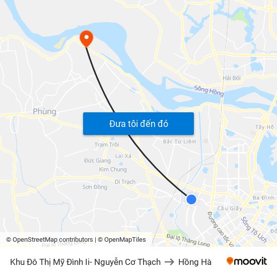 Khu Đô Thị Mỹ Đình Ii- Nguyễn Cơ Thạch to Hồng Hà map