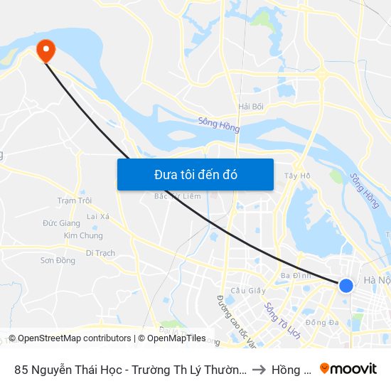 85 Nguyễn Thái Học - Trường Th Lý Thường Kiệt to Hồng Hà map