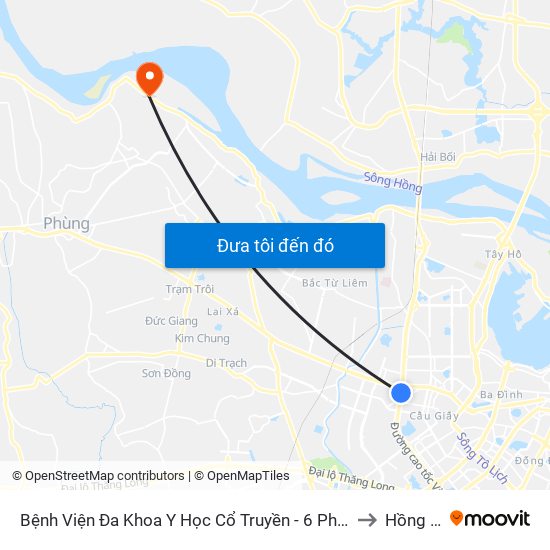 Công Ty Miwon - Phạm Hùng to Hồng Hà map