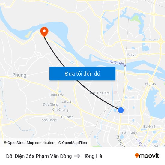 Đối Diện 36a Phạm Văn Đồng to Hồng Hà map
