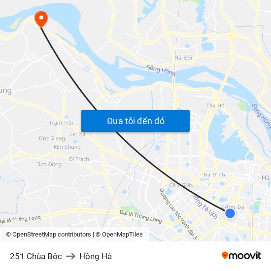 251 Chùa Bộc to Hồng Hà map