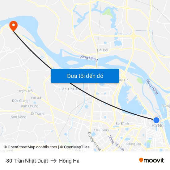 80 Trần Nhật Duật to Hồng Hà map