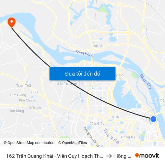 162 Trần Quang Khải - Viện Quy Hoạch Thủy Lợi to Hồng Hà map