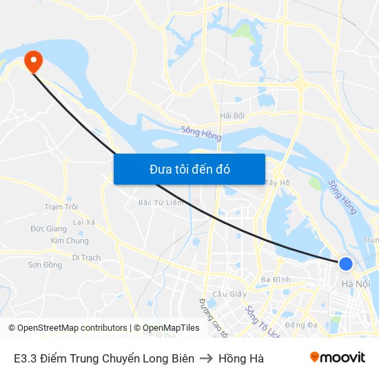E3.3 Điểm Trung Chuyển Long Biên to Hồng Hà map