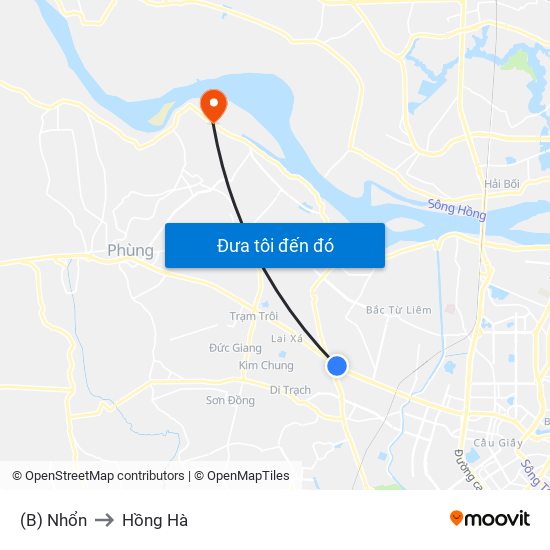 (B) Nhổn to Hồng Hà map