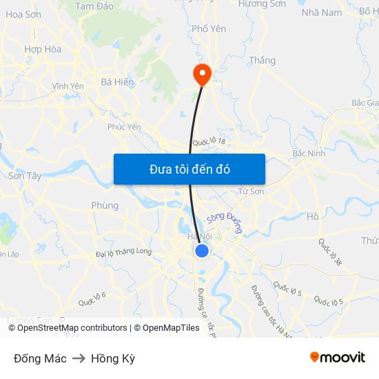 Đống Mác to Hồng Kỳ map