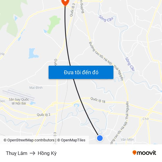 Thuỵ Lâm to Hồng Kỳ map