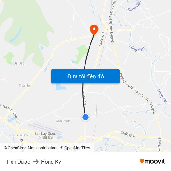 Tiên Dược to Hồng Kỳ map