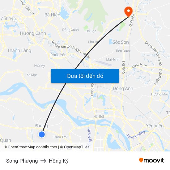 Song Phượng to Hồng Kỳ map