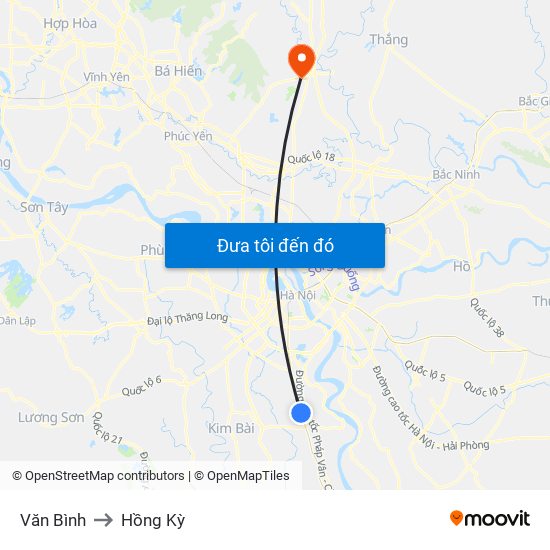 Văn Bình to Hồng Kỳ map