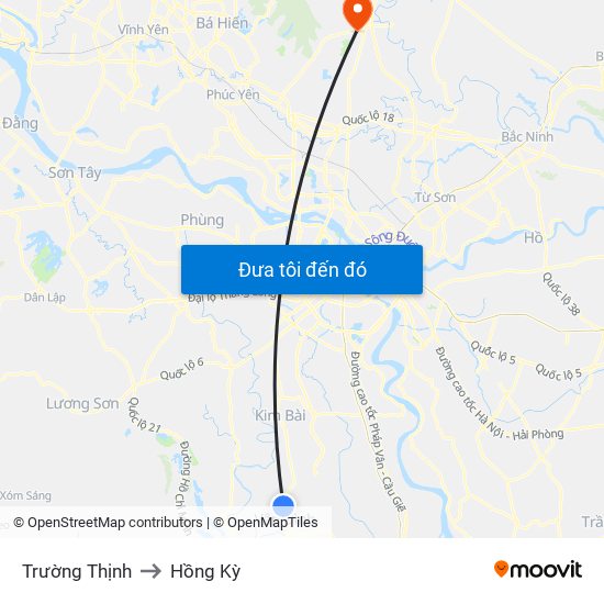 Trường Thịnh to Hồng Kỳ map