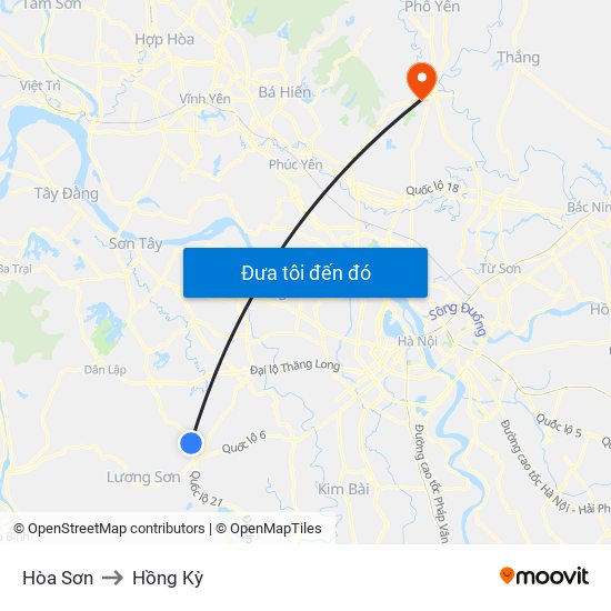 Hòa Sơn to Hồng Kỳ map