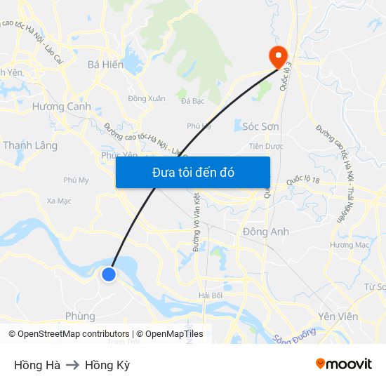 Hồng Hà to Hồng Kỳ map