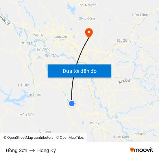 Hồng Sơn to Hồng Kỳ map