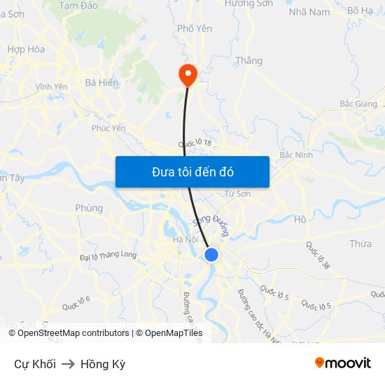 Cự Khối to Hồng Kỳ map