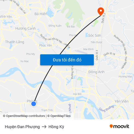 Huyện Đan Phượng to Hồng Kỳ map