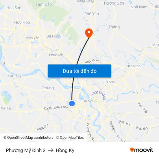 Phường Mỹ Đình 2 to Hồng Kỳ map