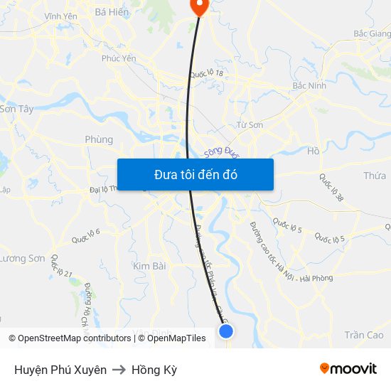 Huyện Phú Xuyên to Hồng Kỳ map