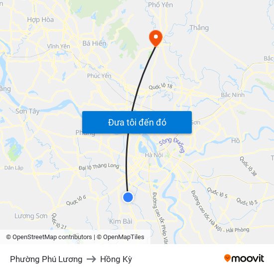 Phường Phú Lương to Hồng Kỳ map