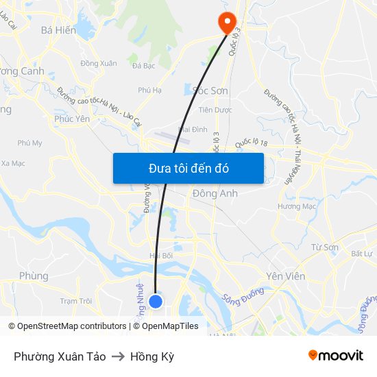 Phường Xuân Tảo to Hồng Kỳ map