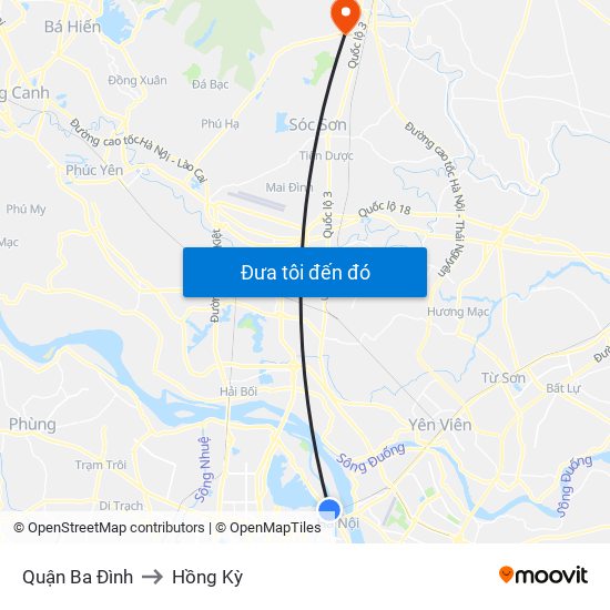 Quận Ba Đình to Hồng Kỳ map