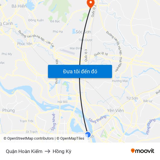 Quận Hoàn Kiếm to Hồng Kỳ map