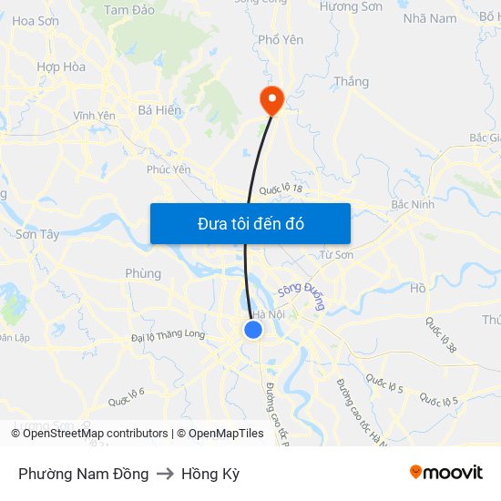 Phường Nam Đồng to Hồng Kỳ map